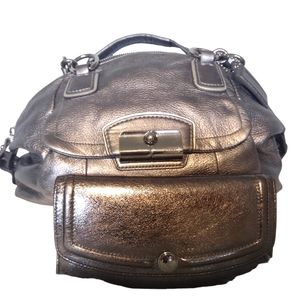 Sold Coach Silver Dome Bag w/Matching wallet/Check Book